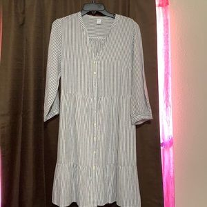 Old Navy White and Gray Striped Dress (M)